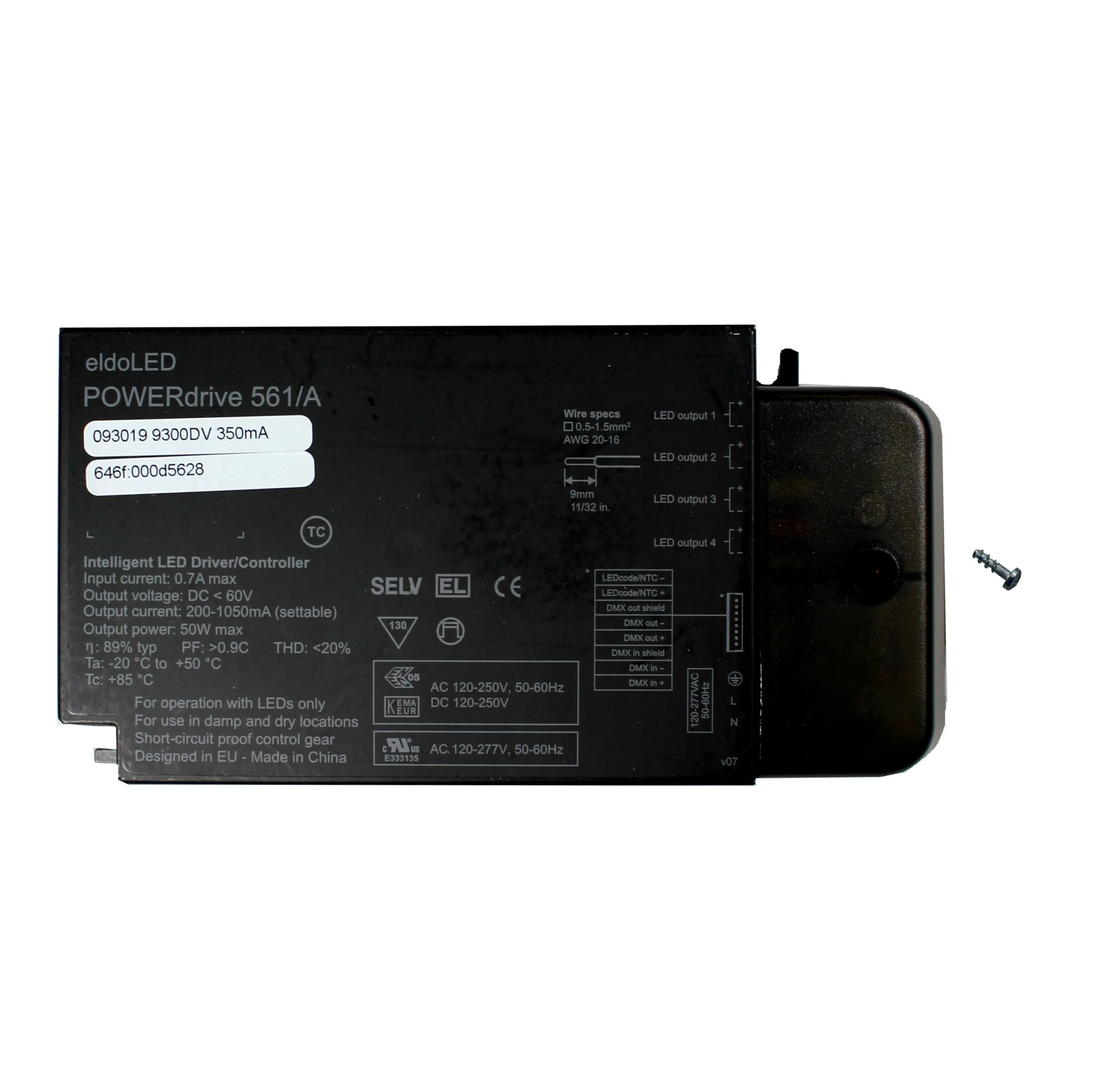 eldoLED POWERdrive 561/A - 50w, 4 output DMX dimmable constant current LED driver - Image 3