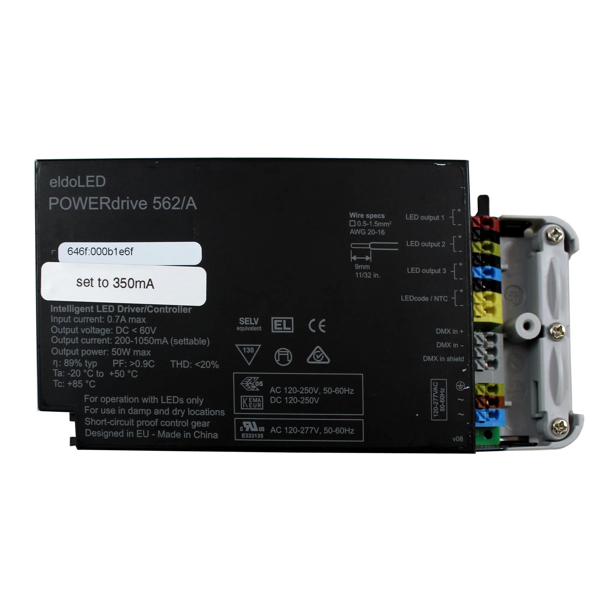 eldoLED POWERdrive 562/A 50W DMX Full-Colour (RGB) Dimmable LED Driver - Image 2