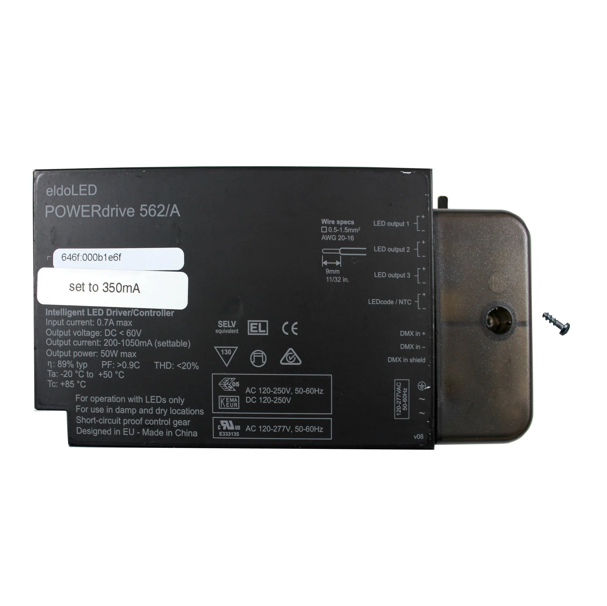 eldoLED POWERdrive 562/A 50W DMX Full-Colour (RGB) Dimmable LED Driver - Image 3