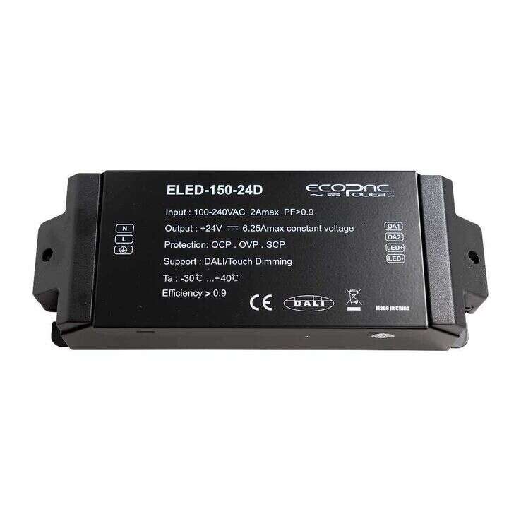 ELED-150-D Series DALI Dimmable Constant Voltage LED Drivers 150W 12V or 24V