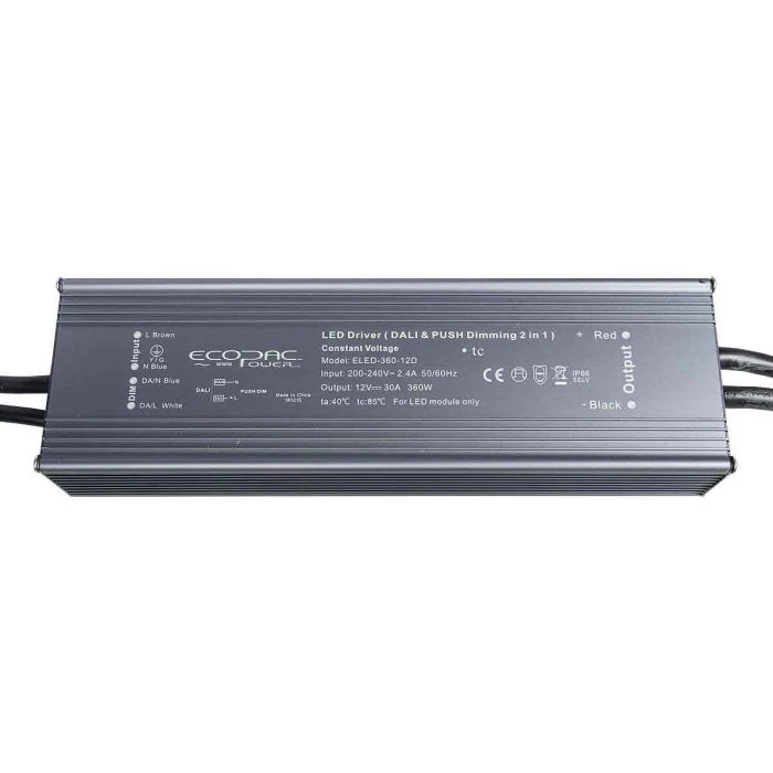 ELED-360-12DP2 - Ecopac ELED-360-D Series LED Driver 360W 12V (DALI2 & Push Dimming)