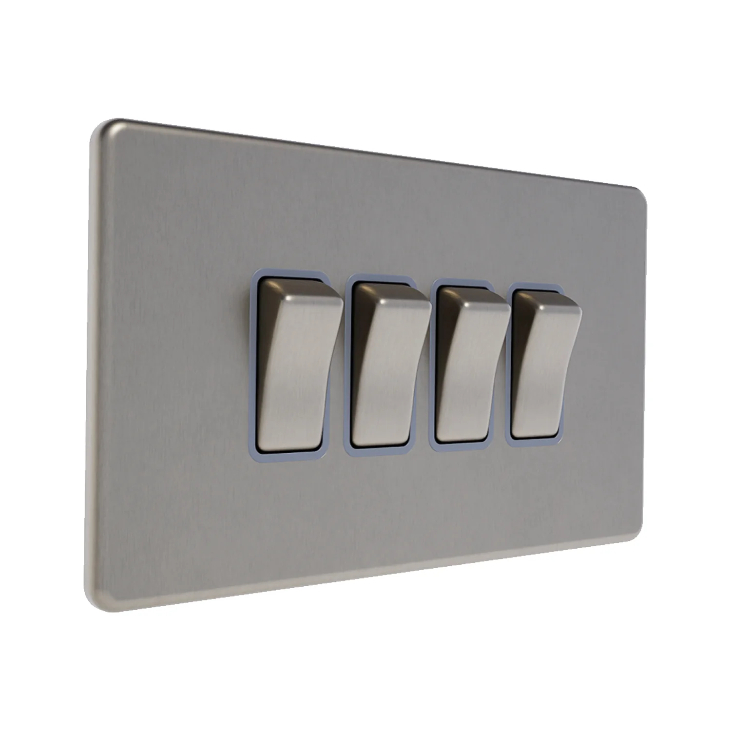 Caradok 4G 2Way 10A Switch Brushed Chrome Grey Insert