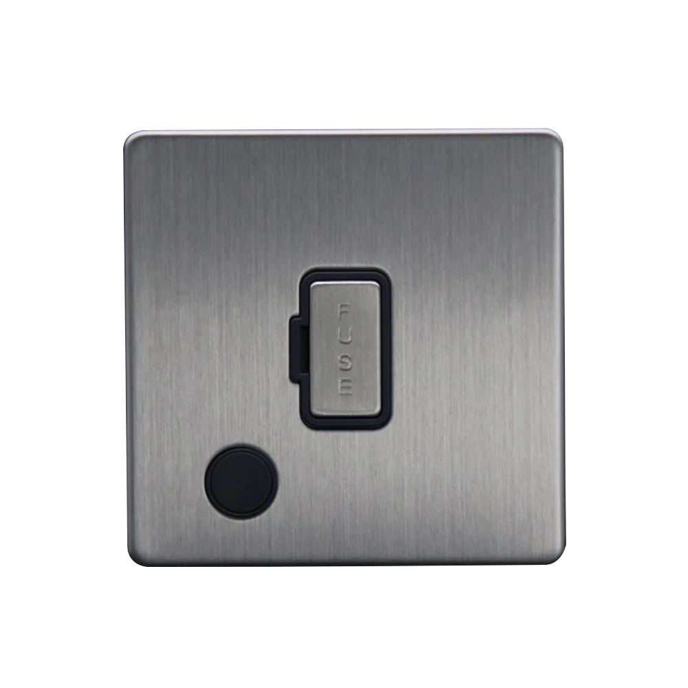 Caradok 13A Unswitched Spur + FO Brushed Chrome