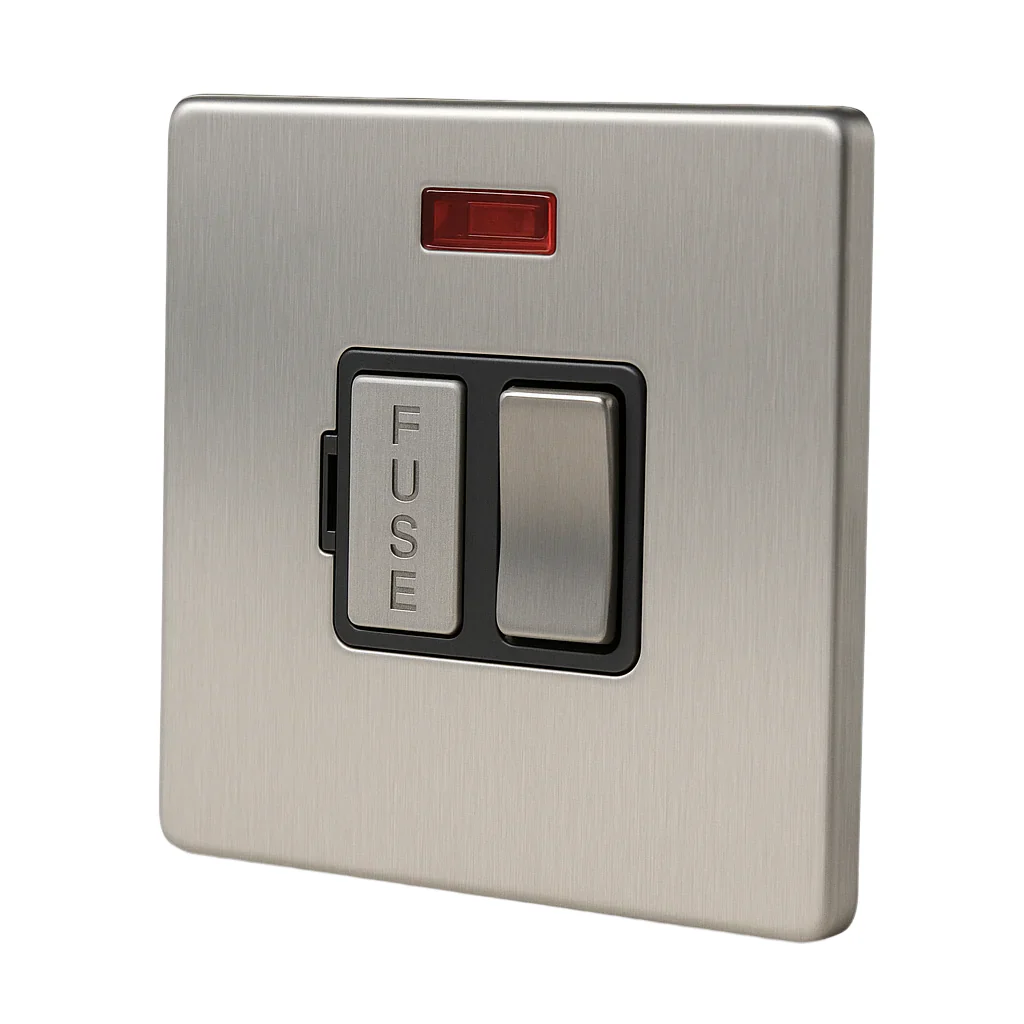 Caradok 13A Switched Spur c/w Neon Brushed Chrome