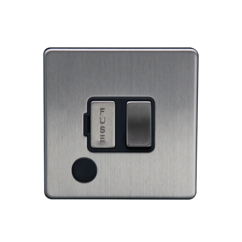 Caradok 13A Switched Spur + FO Brushed Chrome