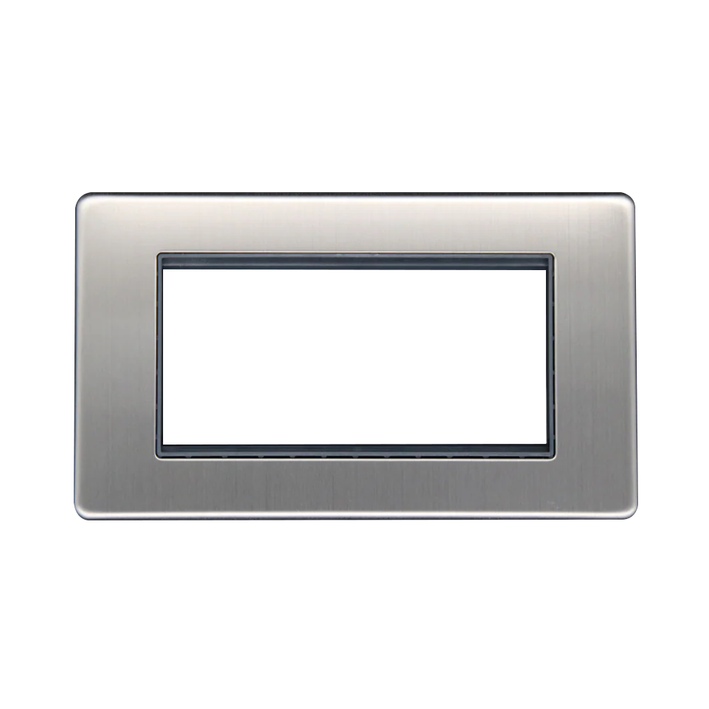 Caradok 2G 4 Module Data Plate Brushed Chrome Grey Insert