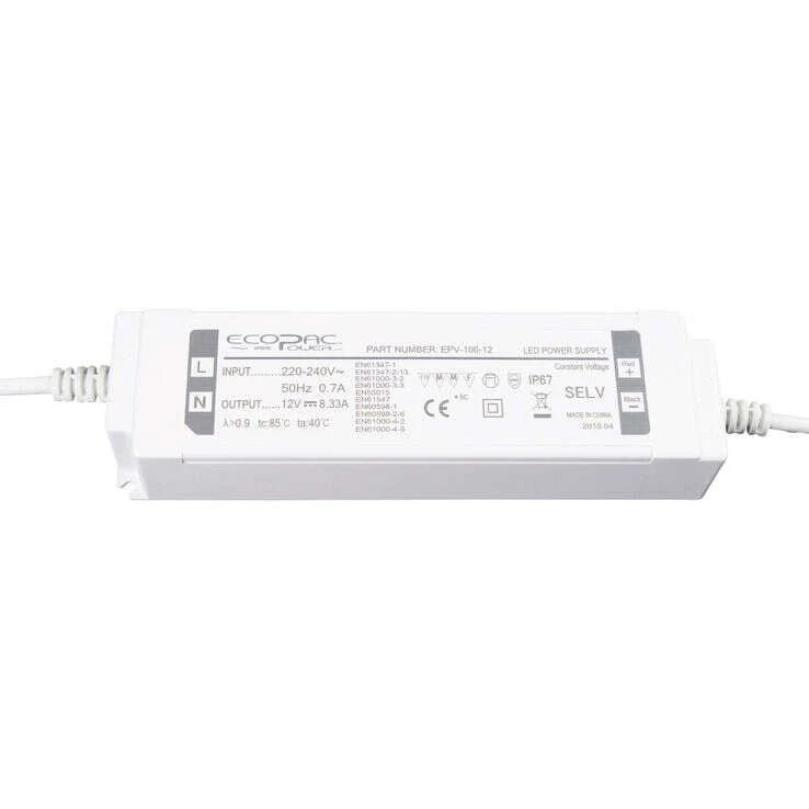 EPV-100 Series Non-dim Constant Voltage LED Drivers 100W 12V/24V
