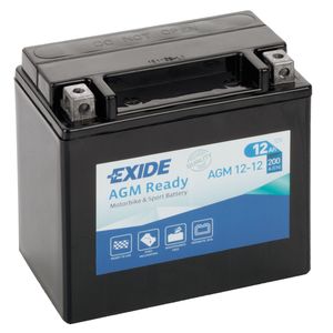 Exide AGM12-12 AGM READY MOTORCYCLE BATTERY 12V