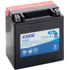 EXIDE ETX16-BS 12V AGM MOTORCYCLE BATTERY