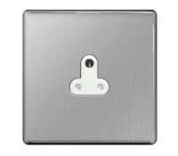 BG FBS27W Screwless Flat Plate Brushed Steel 1G Universal Switched Socket - DISCONTINUED