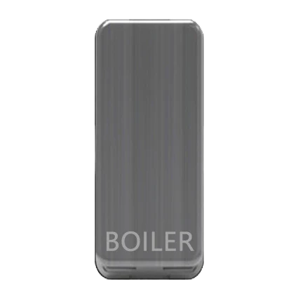 Caradok Switch Cover marked "BOILER" Brushed Chrome