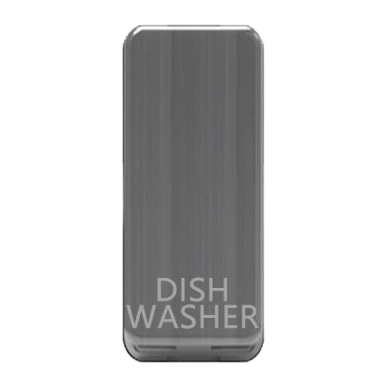 Caradok Switch Cover marked "DISHWASHER" Brushed Chrome