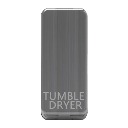Caradok Switch Cover marked "TUMBLE DRYER" Brushed Chrome