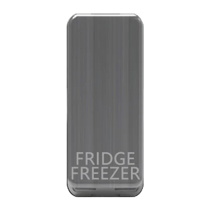 Caradok Switch Cover marked "FRIDGE FREEZER" Brushed Chrome
