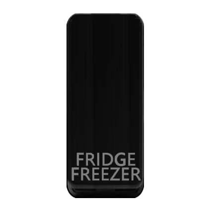 Caradok Switch Cover marked "FRIDGE FREEZER" Matt Black