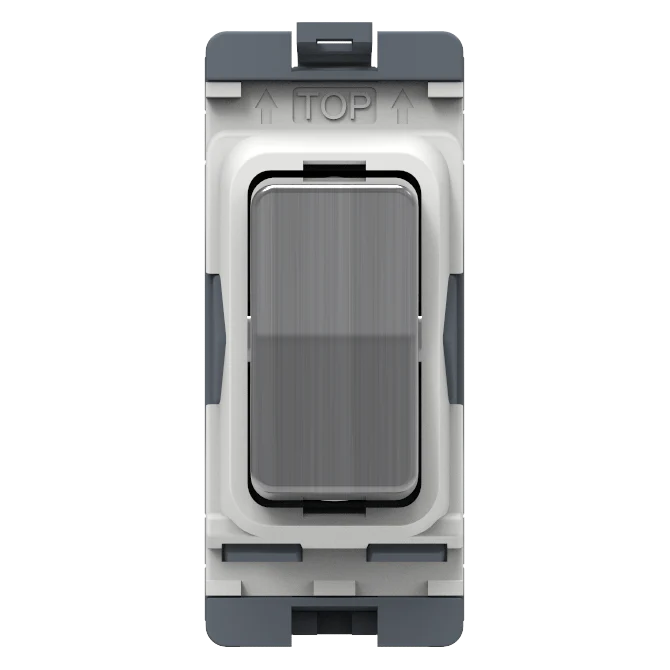 Caradok 20A 2Way SP Grid Module (Centre Off) Brushed Chrome