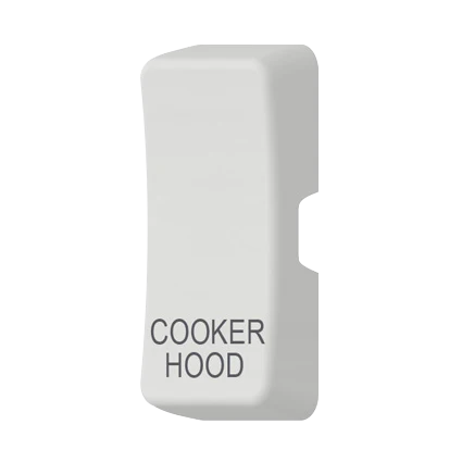 Caradok Switch Cover marked "COOKERHOOD" White Moulded
