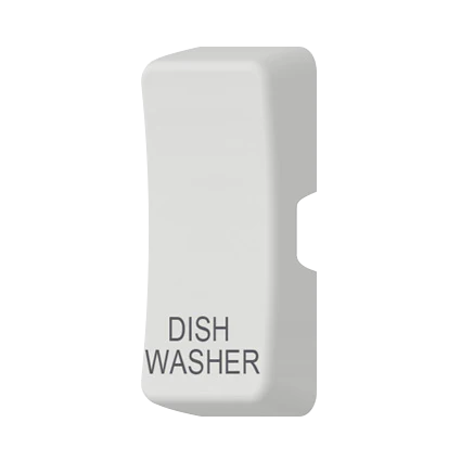Caradok Switch Cover marked "DISH WASHER" White Moulded