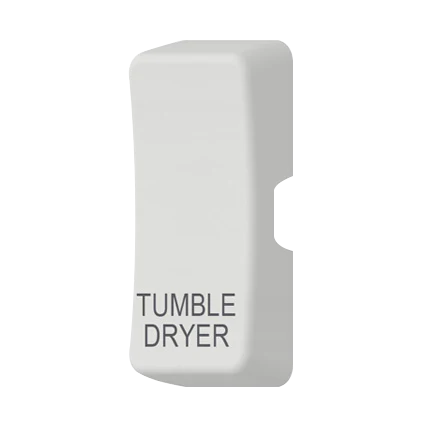 Caradok Switch Cover marked "TUMBLE DRYER" White Moulded