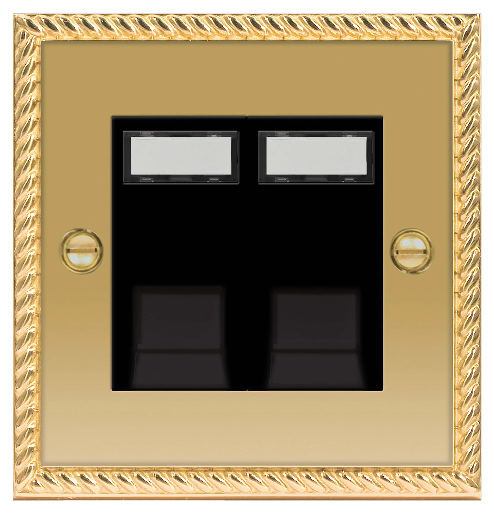 BG Nexus NBGRJ452 Georgian Brass 2G RJ45 Data Outlet Socket - DISCONTINUED