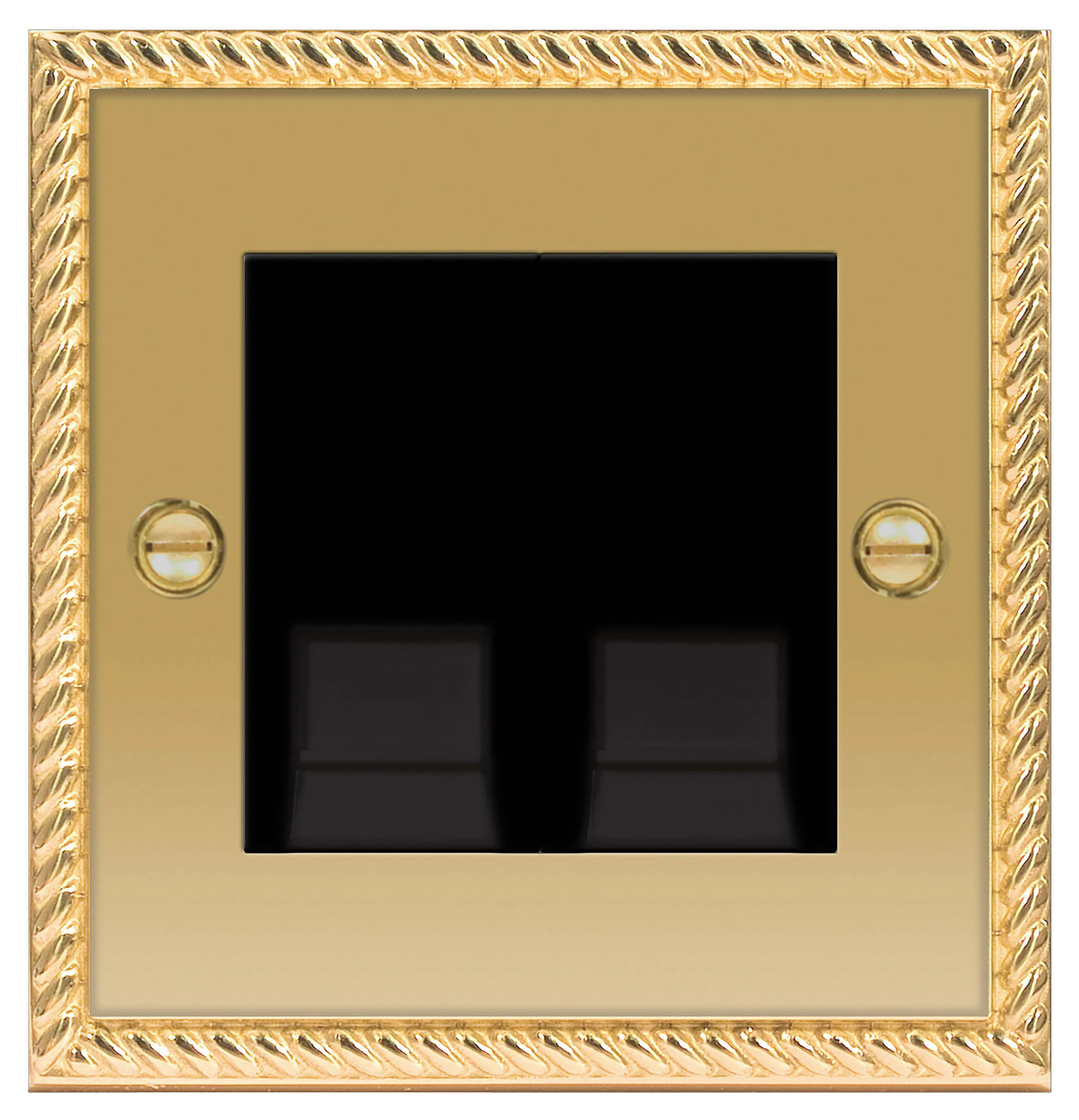 BG Nexus GEO BRASS - Telephone Socket, Slave 2 GANG, Screw Connection
