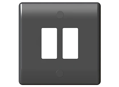 BG Nexus GNBN2 Grid Black Nickel 2 Gang Front Plate - DISCONTINUED