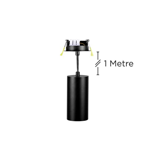 Integral LED Accentplus Spotlight S2 65Mm Diameter 130Mm Length Gu10 Led Recessed Mounted 70Mm Cutout Suspended Pendant 1M Cable Black Finish - ILNEV028