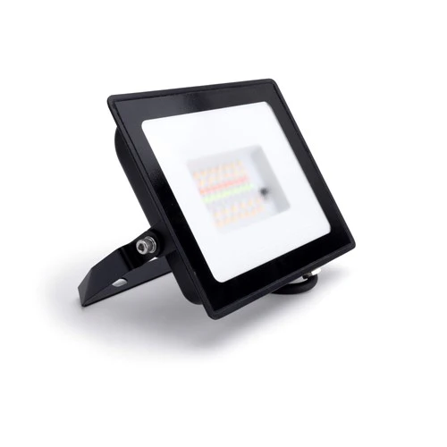 Integral LED Compact Slim Floodlight 30W 2400Lm Rgb+3000K 110 Beam 80Lm/W Ip65 Ik05 Black - ILFLE102