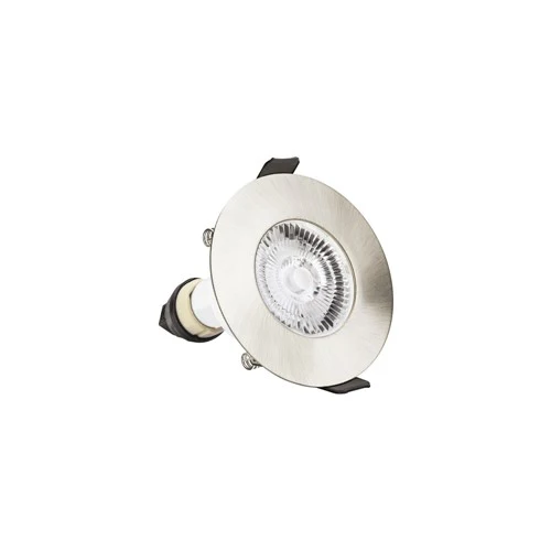 Integral LED Evofire Fire Rated Downlight 70Mm Cutout 4Pack Ip65 Satin Nickel Round +Gu10 Holder Integral - ILDLFR70D002-4
