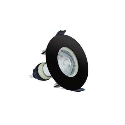 Integral LED Evofire Fire Rated Downlight 70Mm Cutout Ip65 Black Round +Gu10 Holder Integral - ILDLFR70D028