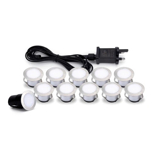 Integral LED Outdoor Deck Light 10Pcs Kits Dusk To Dawn Ip65 0.4W/Ea Blue With Uk Plug Integral - ILGDC078
