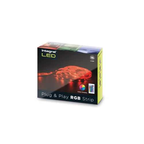 Integral LED Rgb Plug And Play Led Strip Kits Ip20 10M(2X5M) 4.5W/M 30Led/M 10Mm Width 120 Beam Box Pack With Ir Controller Uk Plug Integral - ILSTRGBA160B
