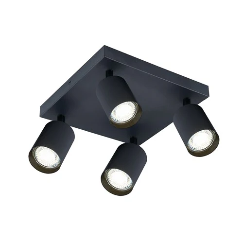 Integral LED Siena Indoor Ceiling Light 4 Way Square Gu10 Spotlight Ip20 Black Integral - ILDIA019