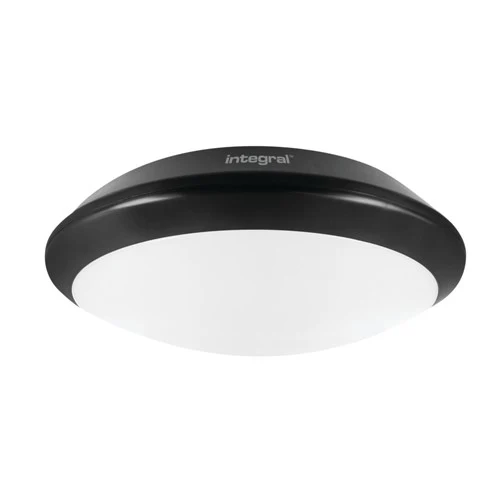 Integral LED Tough Shell+ Bulkhead 350Mm Dia Ip66 2500Lm 24W 4000K Ik10 120 Beam Non-Dimm Black 104Lm/W Integral - ILBHA041