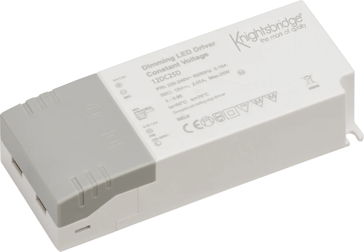 IP20 12V 25W DC Dimmable LED Driver - Constant Voltage 12DC25D