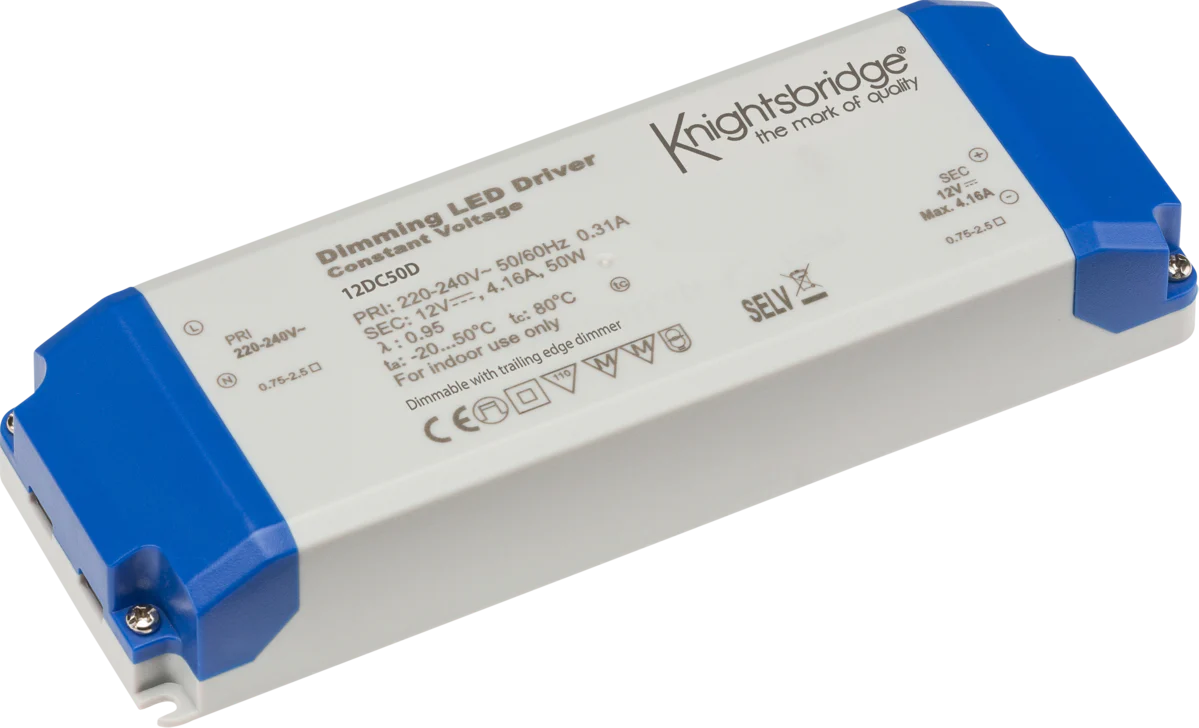 IP20 12V 50W DC Dimmable LED Driver - Constant Voltage 12DC50D