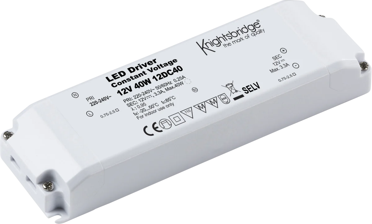 IP20 12V DC 40W LED Driver - Constant Voltage 12DC40