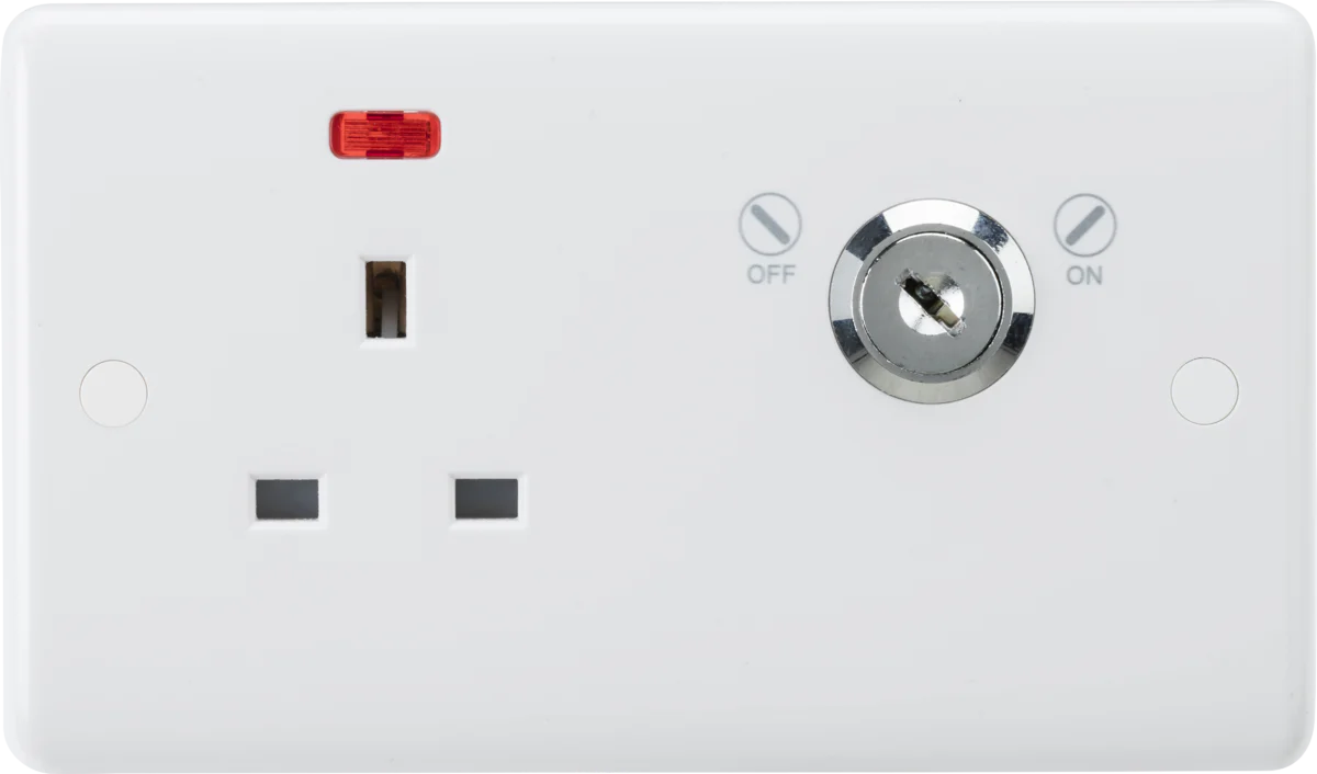 Knightsbridge CU9LOCKN 13A DP Lockable Socket with Neon