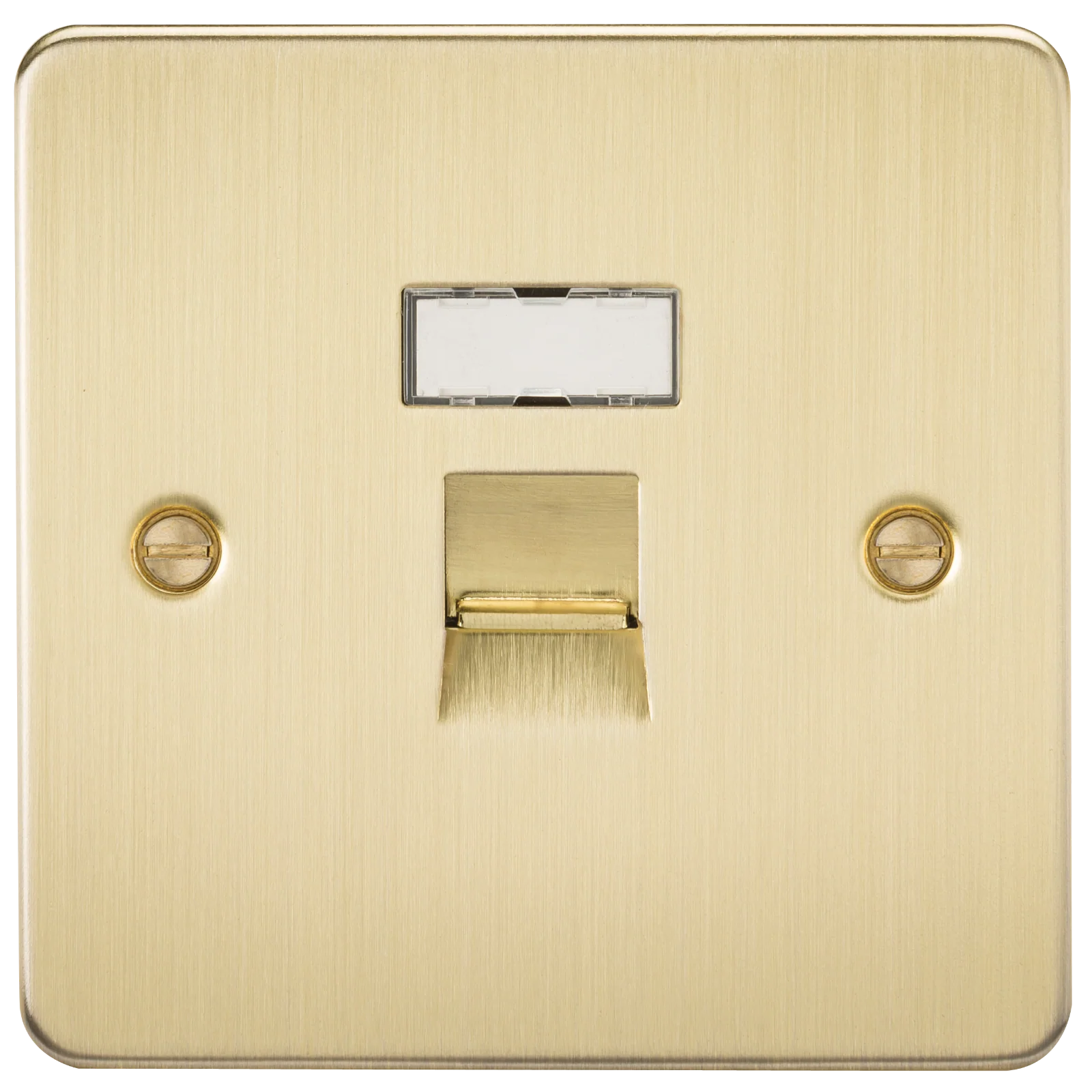 Knightsbridge FPC6BB Flat Plate RJ45 Network Outlet - Brushed Brass