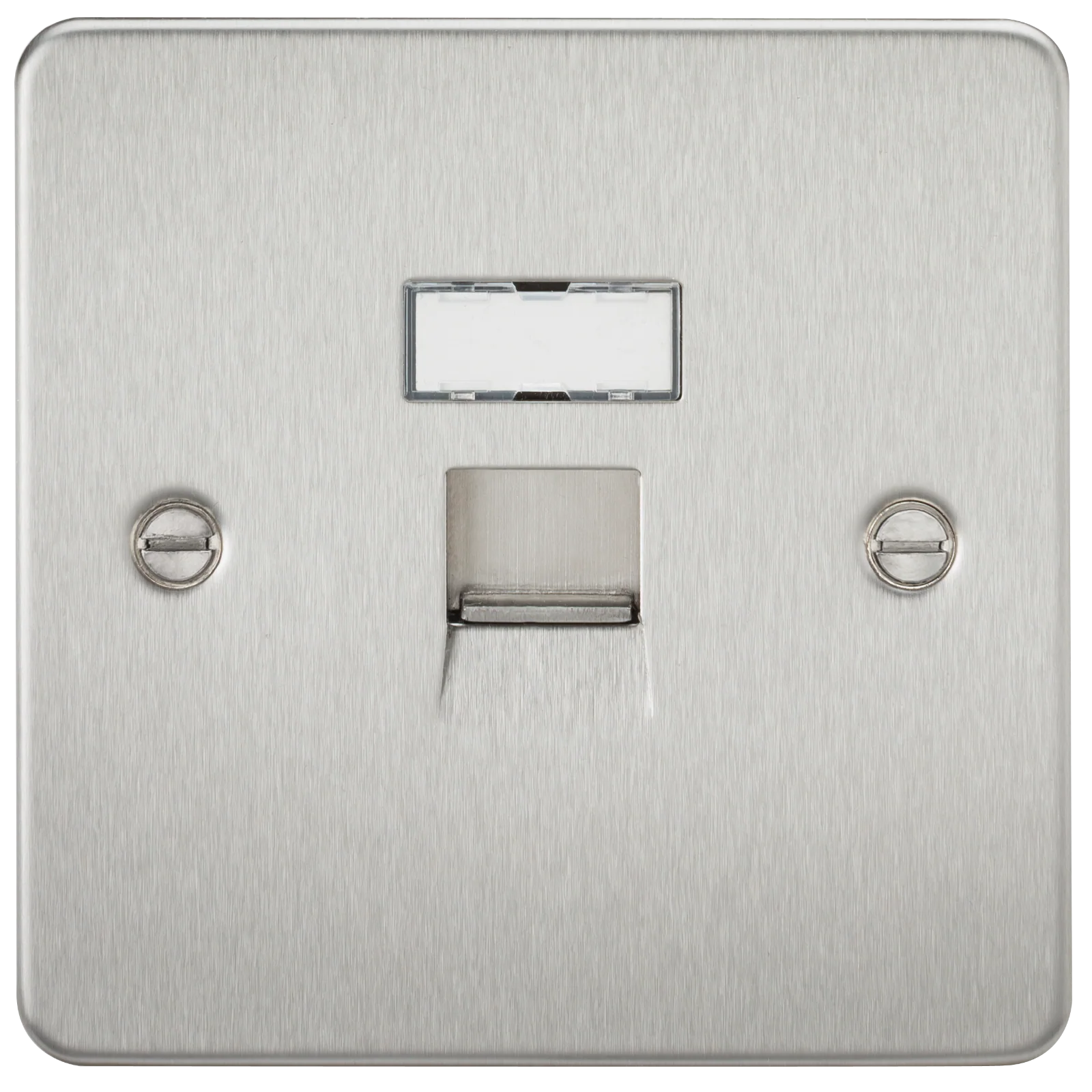 Knightsbridge FPC6BC Flat Plate RJ45 Network Outlet - Brushed Chrome