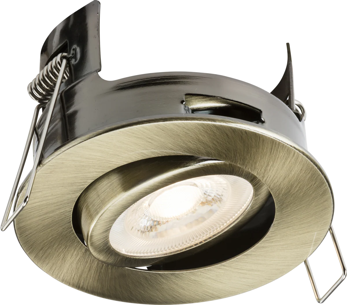 Knightsbridge FRNTAB FireNova IP20 Tilt GU10 Fire-rated Open-back Downlight - Antique Brass