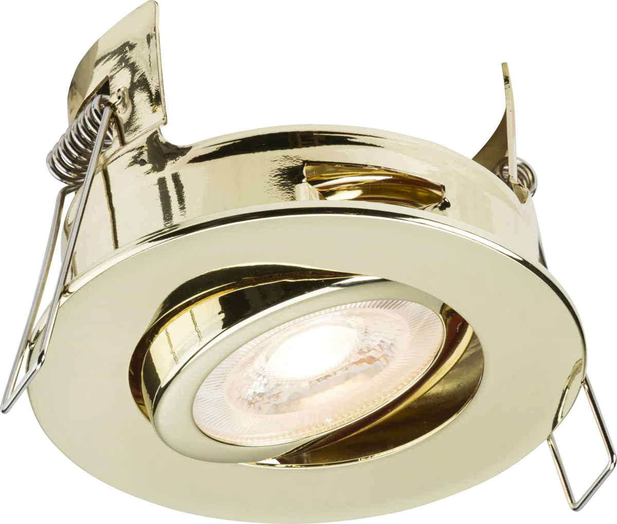 Knightsbridge FRNTPB FireNova IP20 Tilt GU10 Fire-rated Open-back Downlight - Polished Brass