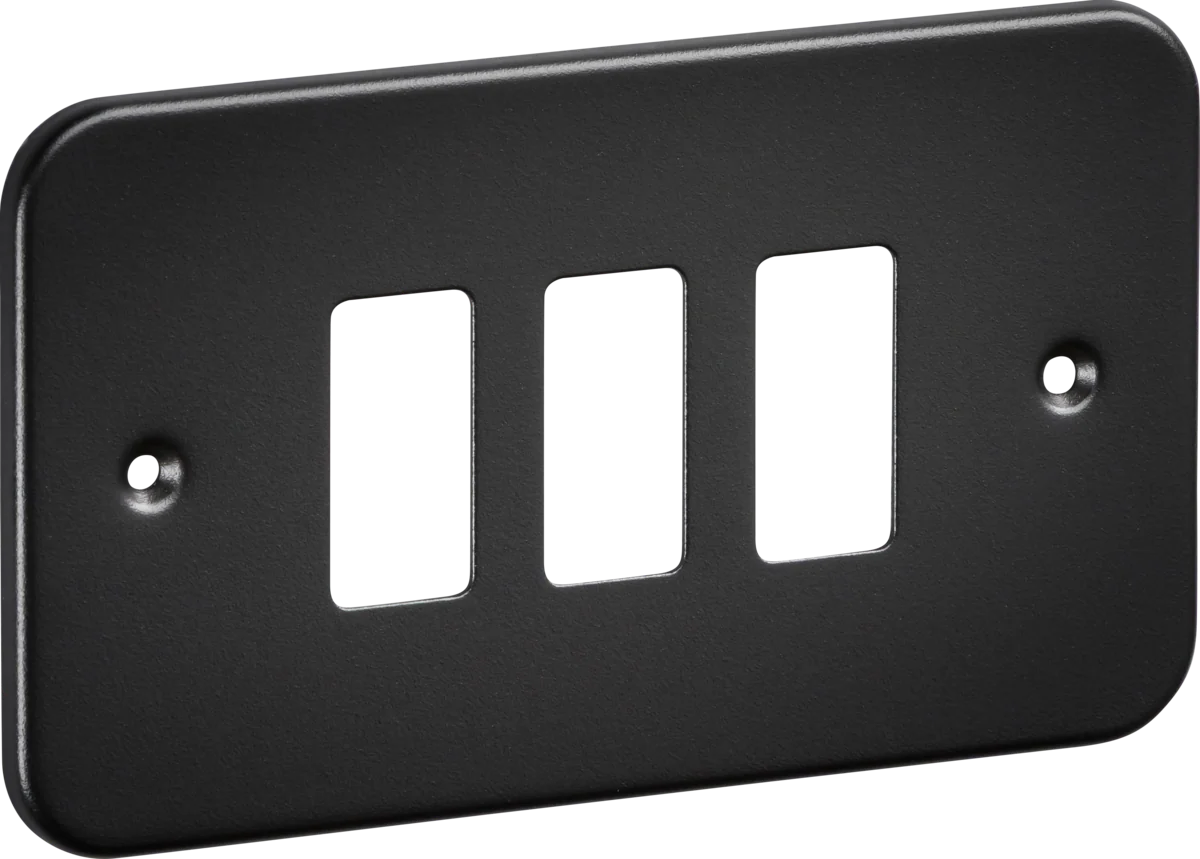 Knightsbridge GDFP003TB 3G Metalclad Grid Faceplate - Textured Sand Black Finish