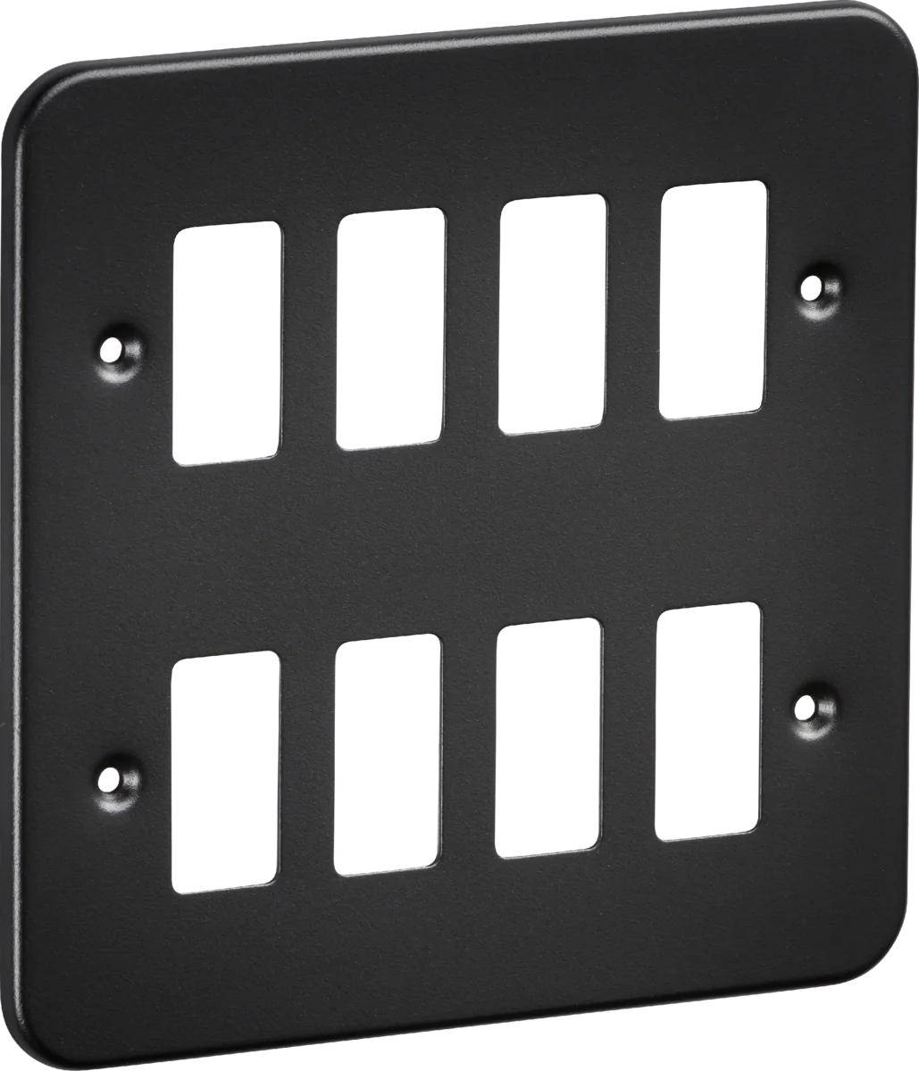 Knightsbridge GDFP008TB 8G Metalclad Grid Faceplate - Textured Sand Black Finish