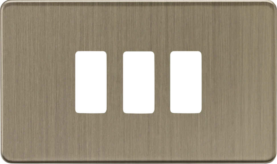 Knightsbridge GDSF003AB 3G Grid Faceplate - Antique Brass