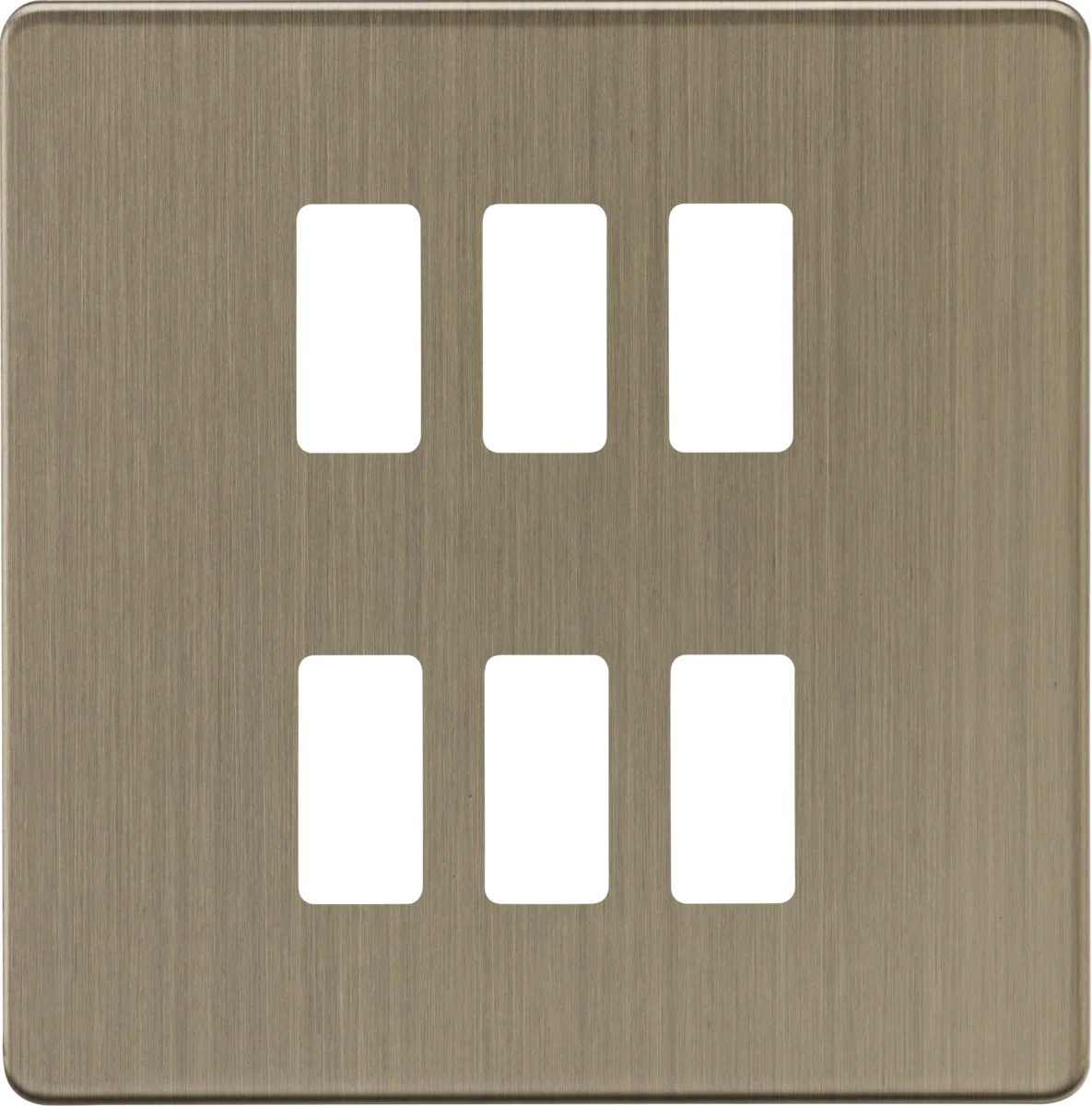 Knightsbridge GDSF006AB 6G Grid Faceplate - Antique Brass