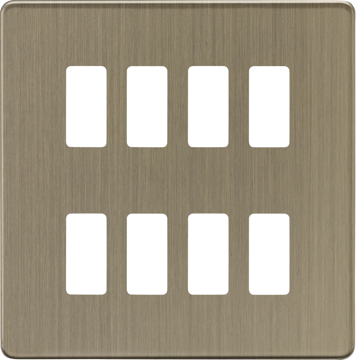 Knightsbridge GDSF008AB 8G Grid Faceplate - Antique Brass