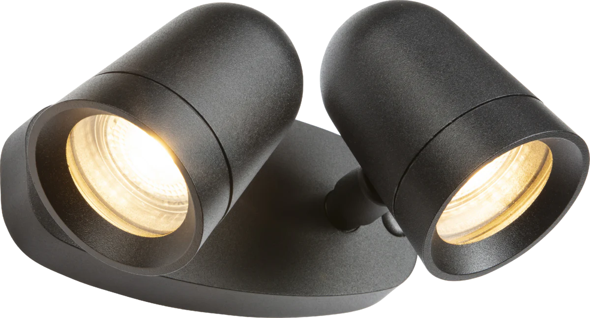 Knightsbridge NESGU Neso 230V IP54 GU10 Twin Security Spotlights
