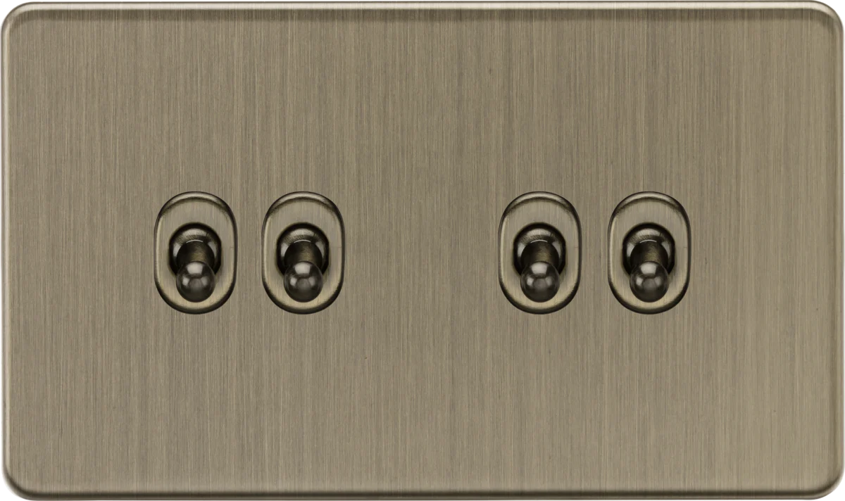 Knightsbridge SF4TOGAB 10AX 4G 2-way Toggle Switch - Antique Brass