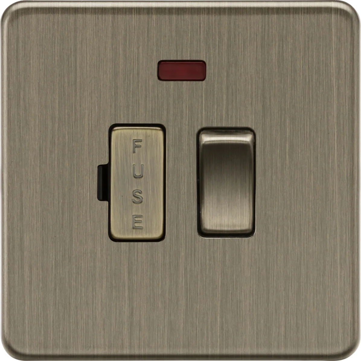 Knightsbridge SF6300NAB 13A Switched Fused Spur with Neon - Antique Brass